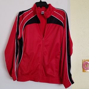 Red striped satin jacket